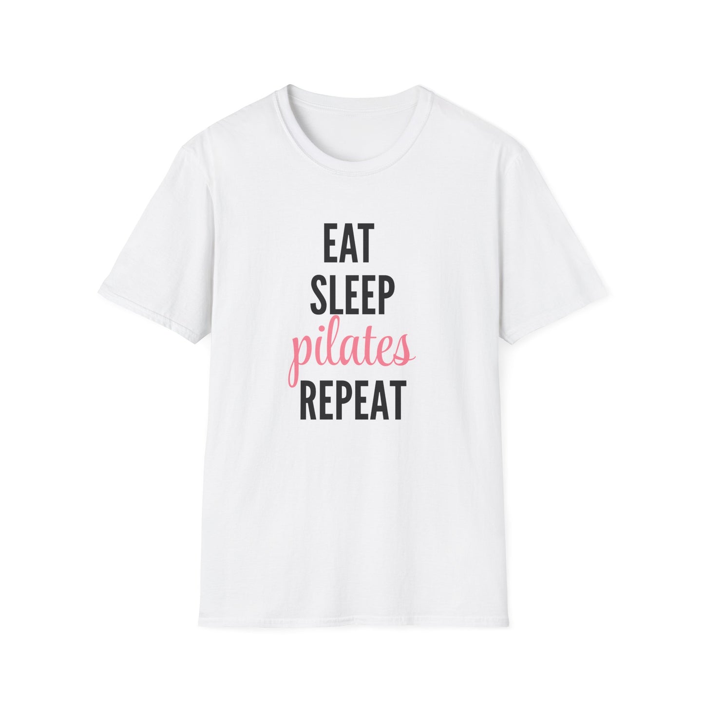 Eat Sleep Pilates Repeat T-Shirt, Motivational Workout Tee, Gift for Pilates Lovers, Fitness Apparel, Casual Unisex Shirt