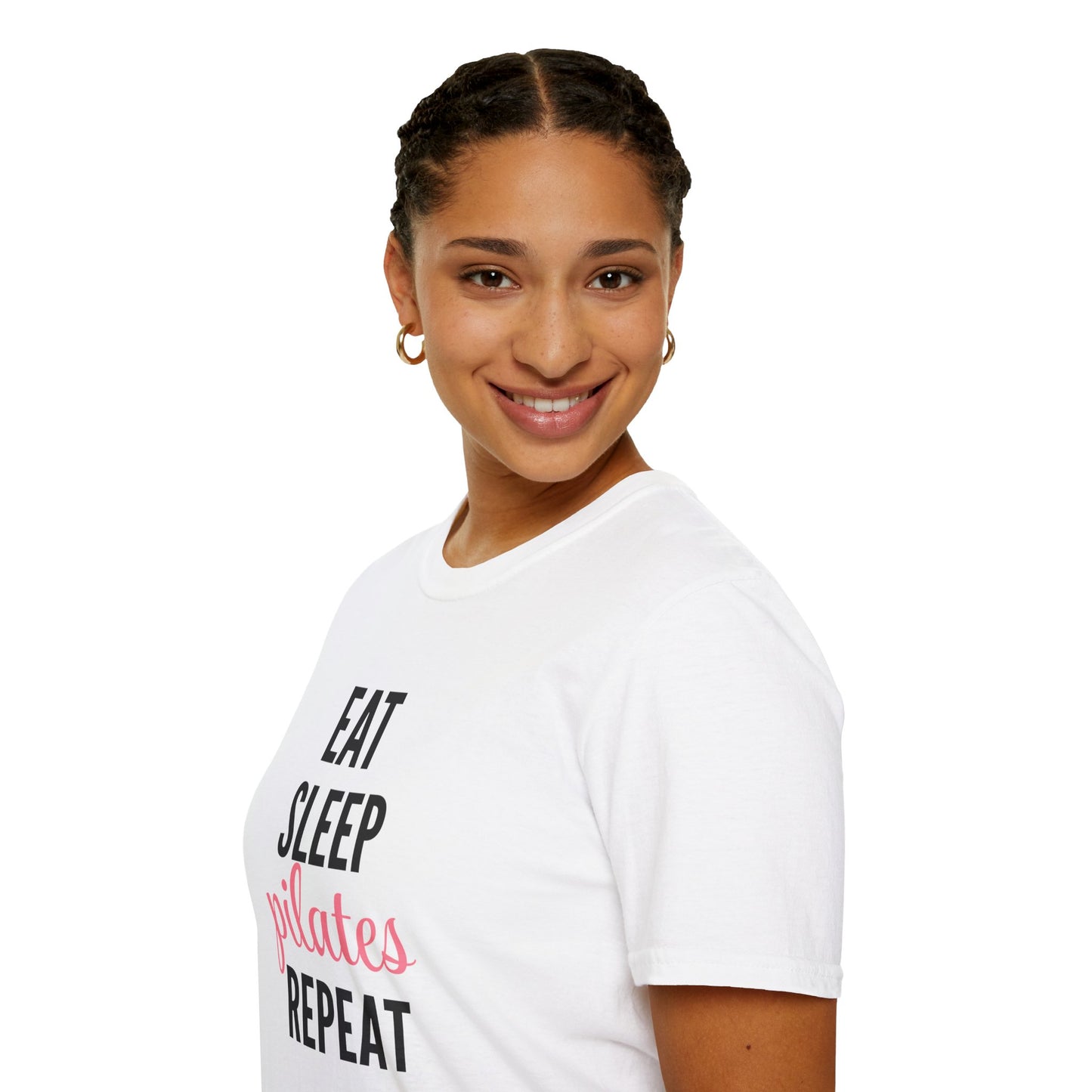 Eat Sleep Pilates Repeat T-Shirt, Motivational Workout Tee, Gift for Pilates Lovers, Fitness Apparel, Casual Unisex Shirt