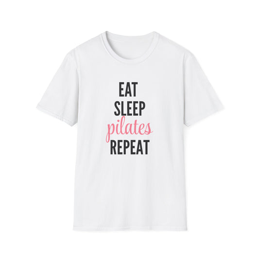 Eat Sleep Pilates Repeat T-Shirt, Motivational Workout Tee, Gift for Pilates Lovers, Fitness Apparel, Casual Unisex Shirt
